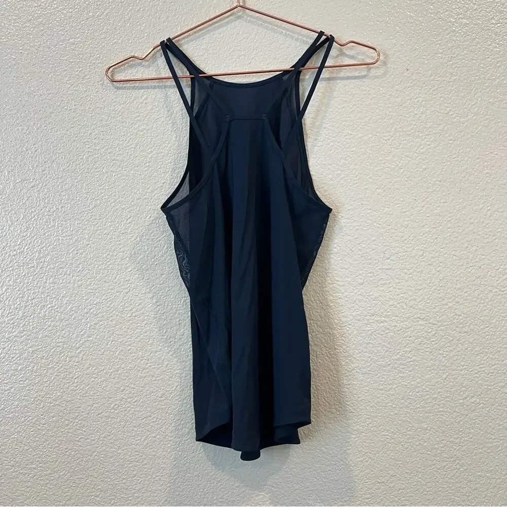 Lululemon Run Off Route Tank Top True Navy blue mesh strappy